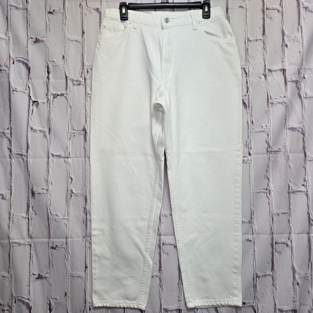Vintage Levis 550‎ White Relaxed Fit Tapered Leg Jeans Made in USA Womens 14 S